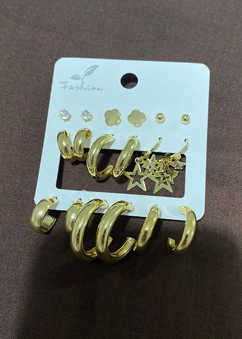 Kadın Altın Renk Mini Halka Küpe Seti - Görsel 2