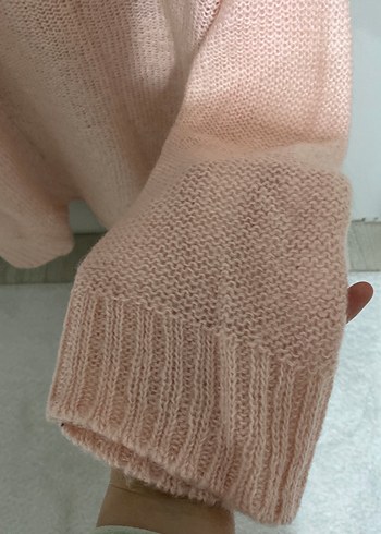 Pembe Örgü Kadın Kazak - Görsel 2