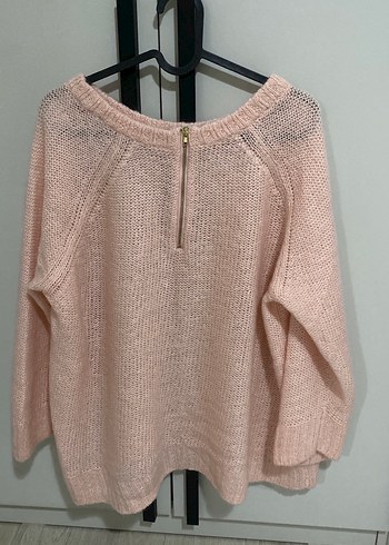 Pembe Örgü Kadın Kazak - Görsel 3