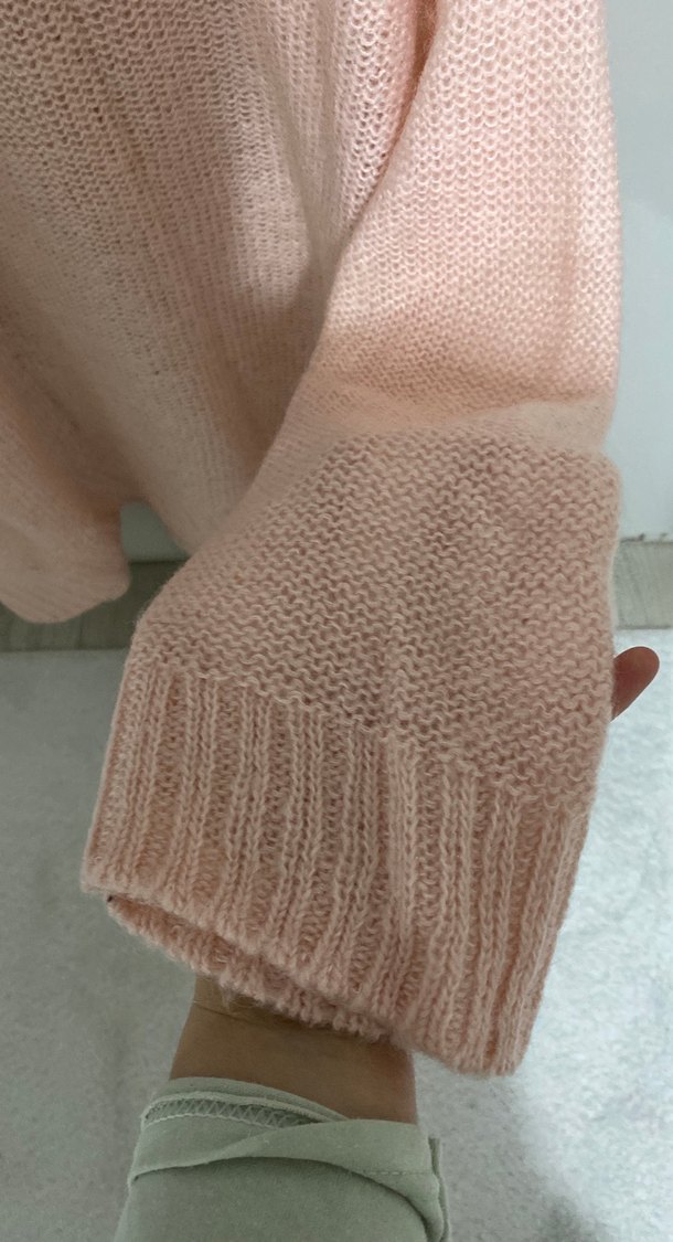 Pembe Örgü Kadın Kazak - Görsel 2