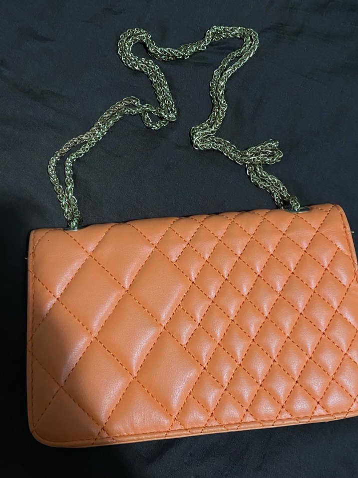 Zara Zincir Detaylı Kahverengi Deri Çanta - Görsel 3