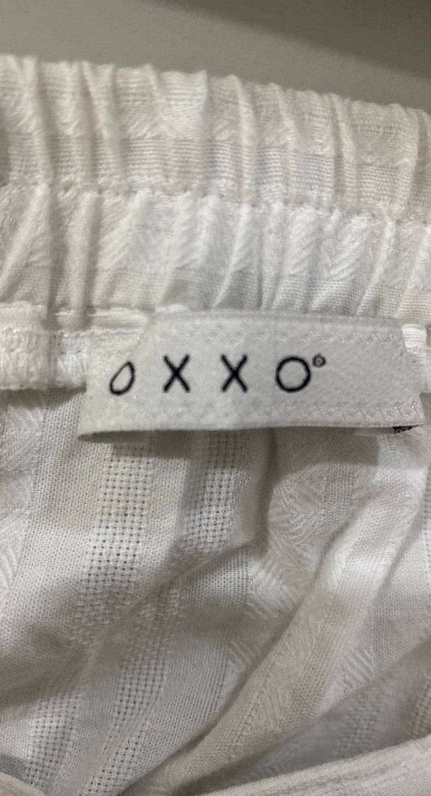 Düğmeli Beyaz Keten Uzun Etek - Görsel 3