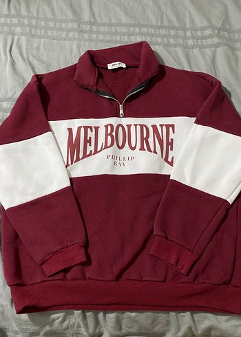 Bordo Baskılı Kadın Sweatshirt