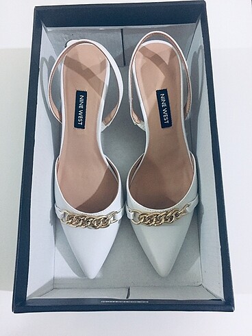 Nine west beyaz topuklu