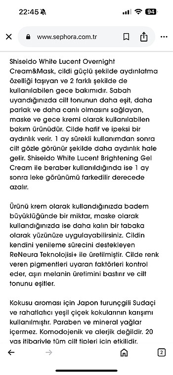 Shisedo gece maskesi - Görsel 5