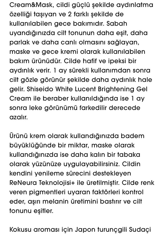 Shisedo gece maskesi - Görsel 5