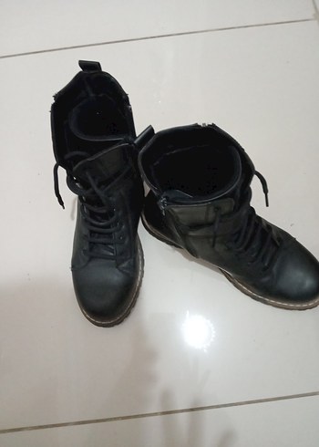 40 Beden siyah Renk Siyah Kadın Dolgu Topuklu deri Bot