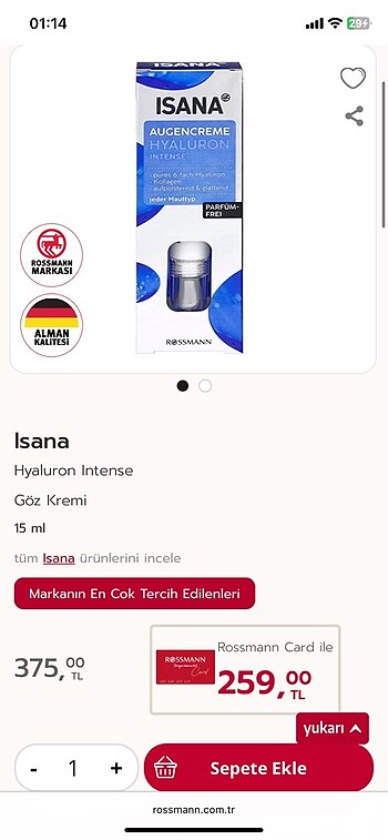 isana hyaluron göz altı kremi - Görsel 2