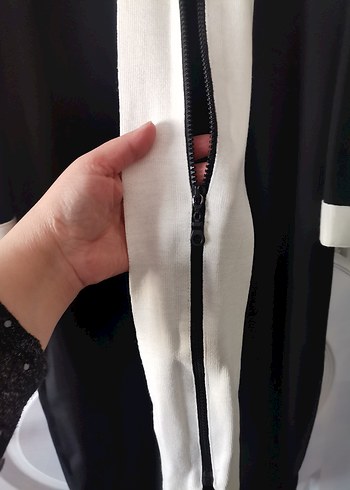 Uzun Siyah Beyaz Kadın Elbise (abiye) 52 beden - Görsel 7