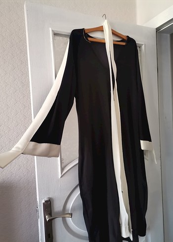 Uzun Siyah Beyaz Kadın Elbise (abiye) 52 beden - Görsel 8