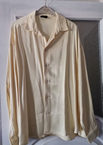 Sarı Düğmeli Kadın Saten Gömlek.. - Görsel 5