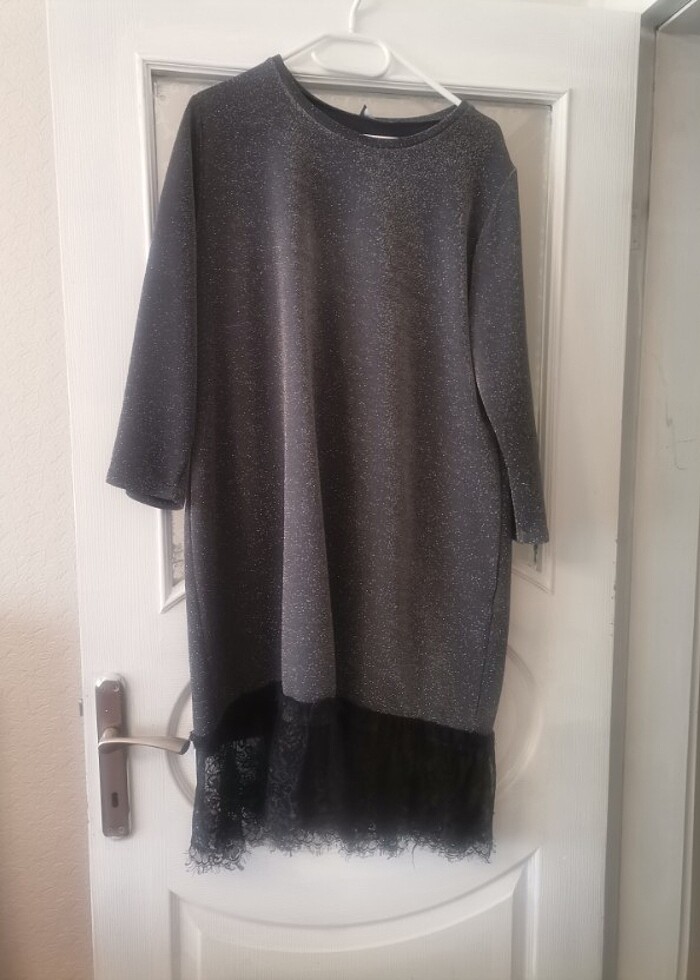 Tunik Simli gri güpürlü...(Abiye) - Görsel 2