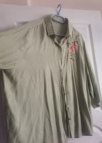 Nakışlı, Uzun Kollu, Salaş Kesim Kadın Gömlek..... - Görsel 5