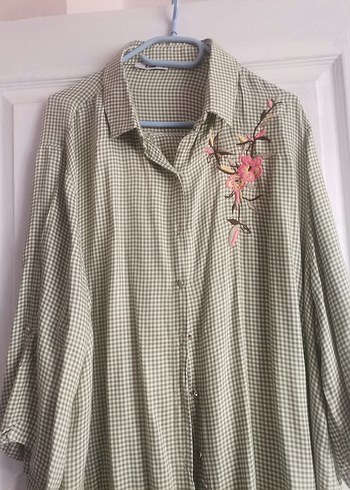 Nakışlı, Uzun Kollu, Salaş Kesim Kadın Gömlek..... - Görsel 6