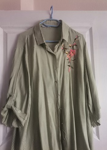 Nakışlı, Uzun Kollu, Salaş Kesim Kadın Gömlek..... - Görsel 7