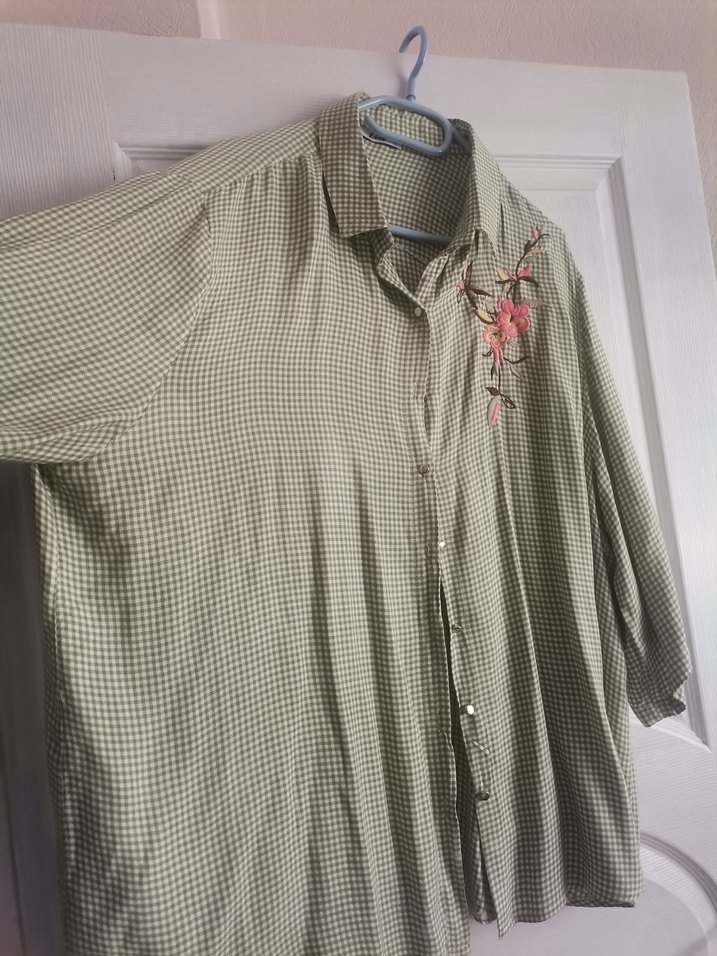 Nakışlı, Uzun Kollu, Salaş Kesim Kadın Gömlek..... - Görsel 5