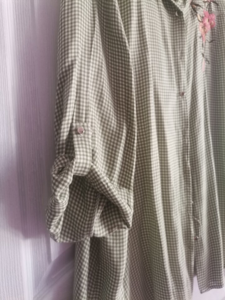 Nakışlı, Uzun Kollu, Salaş Kesim Kadın Gömlek..... - Görsel 3