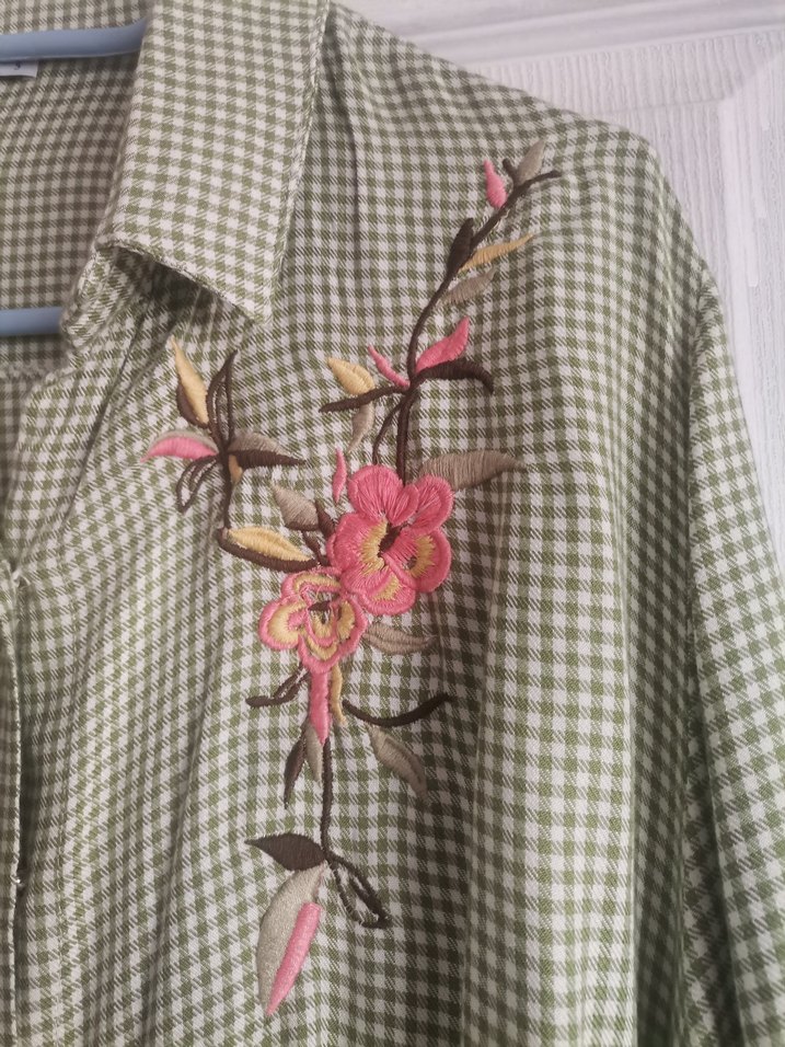 Nakışlı, Uzun Kollu, Salaş Kesim Kadın Gömlek..... - Görsel 2