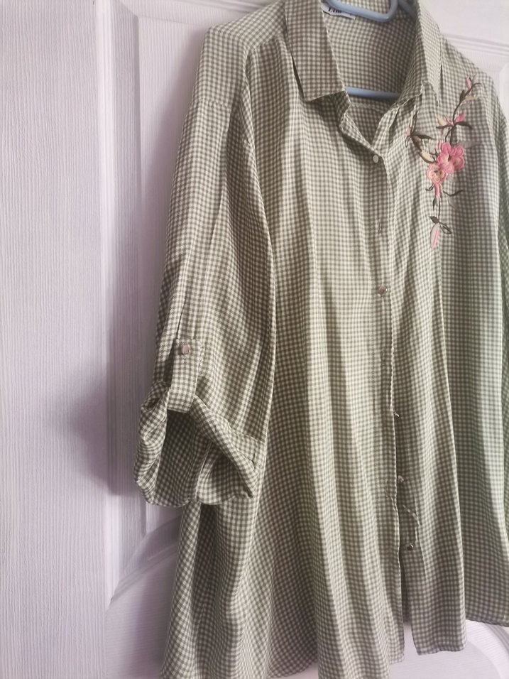 Nakışlı, Uzun Kollu, Salaş Kesim Kadın Gömlek..... - Görsel 4