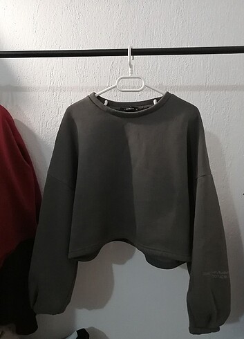 m Beden Trendyolmilla gri crop sweat