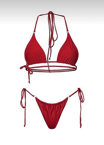 Kırmızı bikini/siyah bikini alt