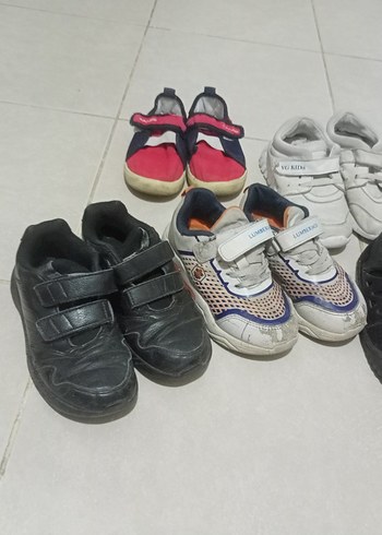 30 Beden beyaz Renk Gri Beyaz Erkek Çocuk Spor Ayakkabı Velcro