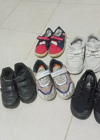 Gri Beyaz Erkek Çocuk Spor Ayakkabı Velcro