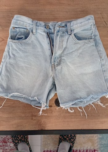 Kadın Açık Mavi Mini Denim Şort