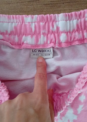LC Waikiki Pembe Bağlama Desenli Dantel Detaylı Kız Eteği