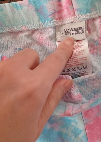 Kızlar için Pastel Renkli Bağlama Desenli Bol Paça Pantolon - Görsel 3