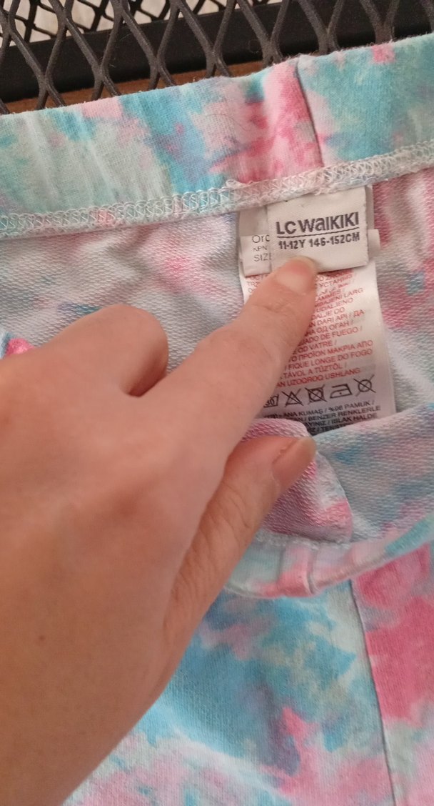 Kızlar için Pastel Renkli Bağlama Desenli Bol Paça Pantolon - Görsel 3