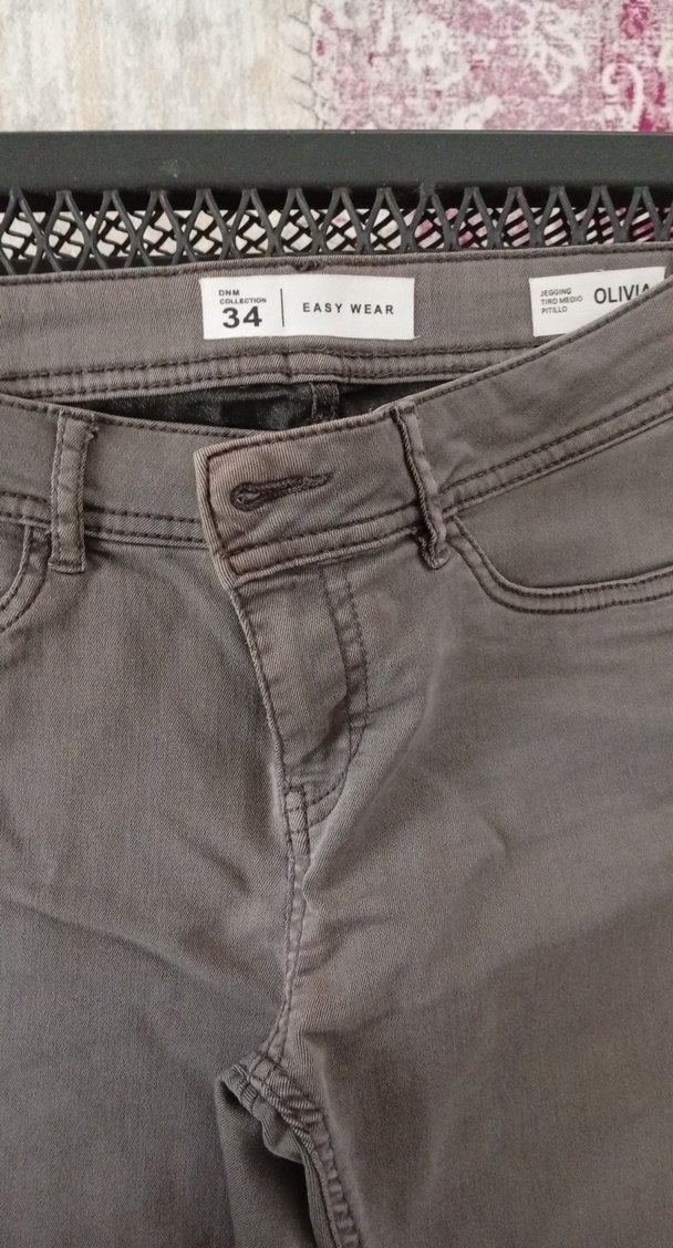 Gri Kadın Denim Pantolon Midi Boy - Görsel 2