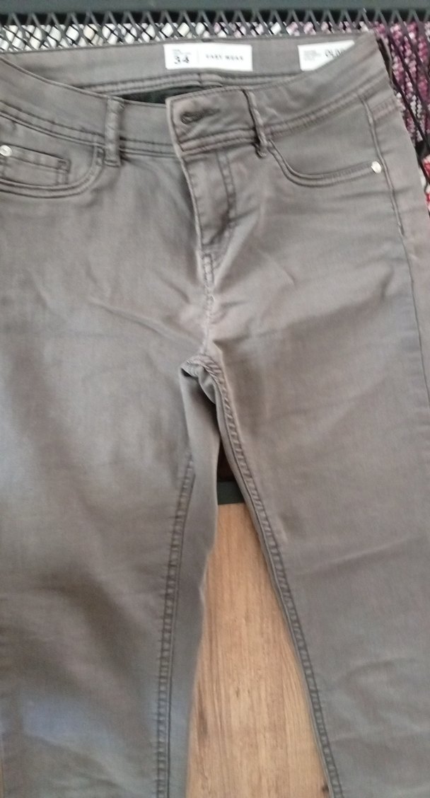 Gri Kadın Denim Pantolon Midi Boy - Görsel 3