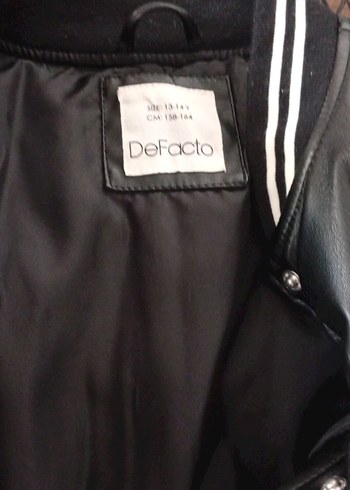 Siyah Beyaz Deri Spor Ceket - Görsel 2