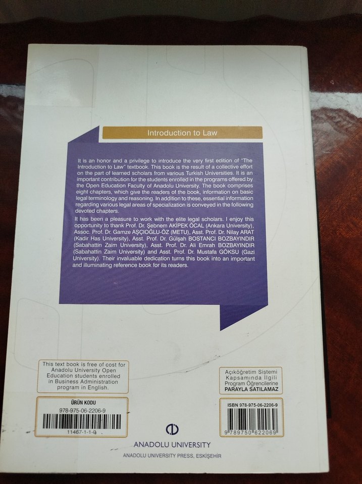 Introduction to Law - Anadolu Üniversitesi Yayını - Görsel 2