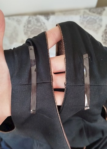 Kahverengi Parlak Taş Detaylı Drapeli Uzun Abiye Elbise - Görsel 7