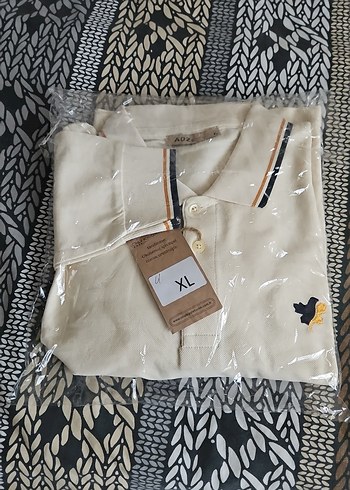 Bej uzun Kollu Polo Tişört - Görsel 4