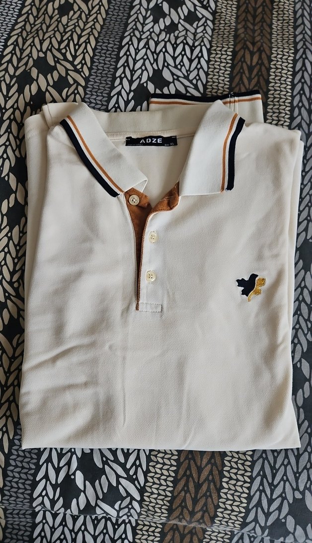 Bej uzun Kollu Polo Tişört - Görsel 3