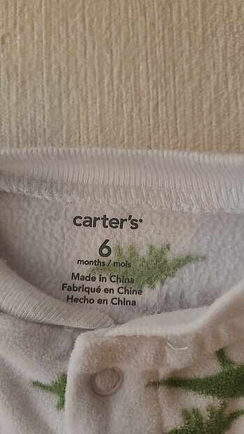 6 Ay Beden beyaz Renk Carters bebek kadife tulum