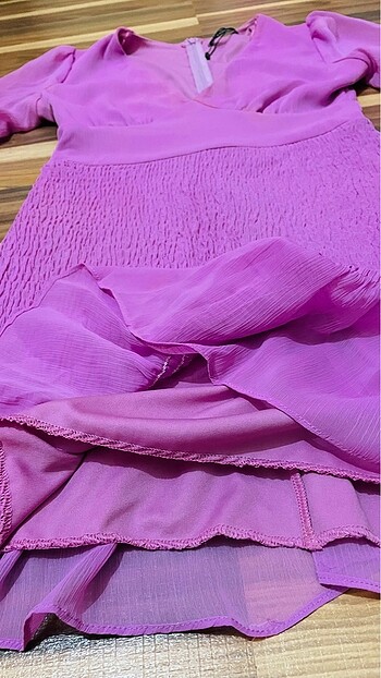 36 Beden pembe Renk Pembe mor elbise