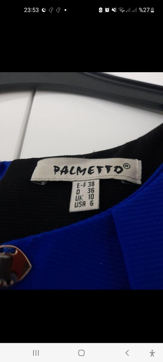 Damla yaka gece mavisi elbise - Görsel 2