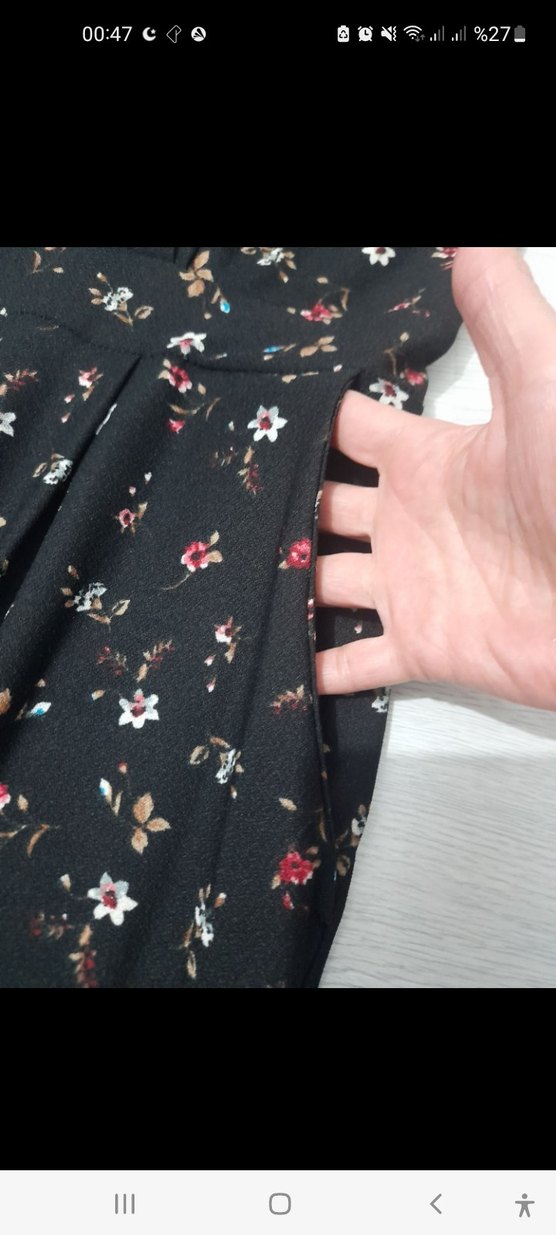 Siyah Piliseli Kadın Uzun Tulum - Görsel 5