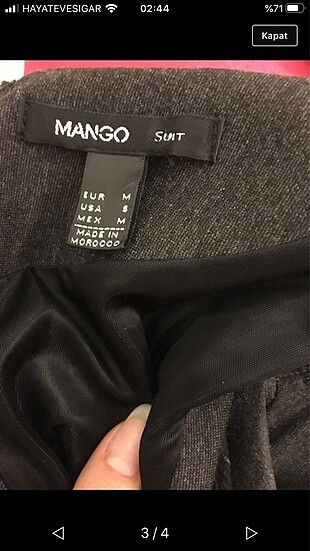m Beden gri Renk Mango elbise