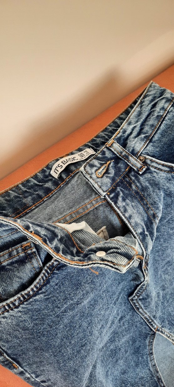 Kadın Mavi Denim Midi Boy Yırtmaçlı Etek - Görsel 2