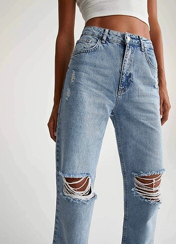 Defacto Yırtık Detaylı 90's Wide Leg Jean