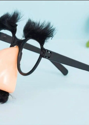 Siyah Sahte Kirpik ve Komik Gözlük Seti - Görsel 3