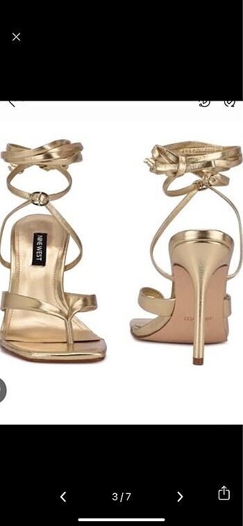 39 Beden altın Renk Nine west topuklu ayakkabı
