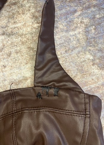 Kahverengi Deri Büstiyer - Görsel 3