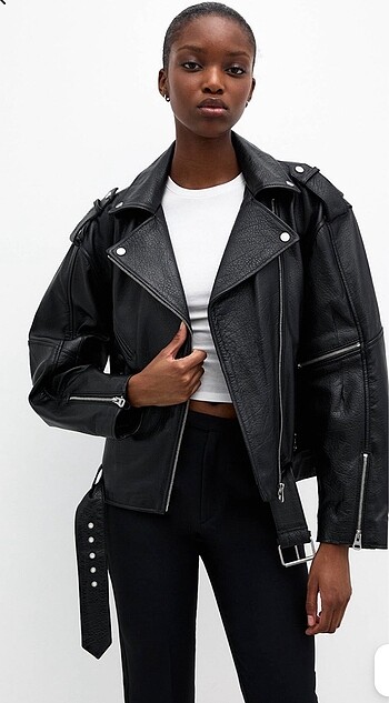 Pull and bear hakiki deri ceket