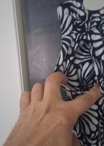 Kadın Gri Beyaz Piliseli Midi Kumaş pijama - Görsel 2